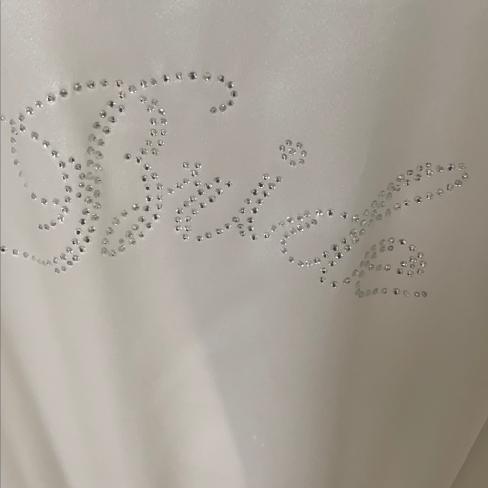 White Bride silk robe with silver sequin Bride